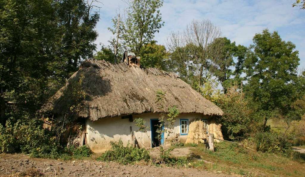 Типичная саманная жилая постройка крестьянина - переселенца